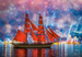 PUZZLE CZERWONA FREGATA ŻAGLOWIEC ZORZA POLARNA 1000EL CASTORLAND C-104482