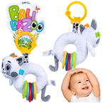 ZAWIESZKA DO WÓZKA SENSORYCZNA MIŁA W DOTYKU KOTEK Z GRZECHOTKĄ BALIBAZOO