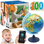 GLOBUS INTERAKTYWNY PODŚWIETLANY LED 32CM EDUKACYJNY ZWIERZĘTA ŚWIATA APKA
