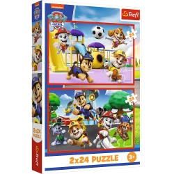 PUZZLE 2x24 PSI PATROL PSI DZIEŃ ZABAW PIESKI CHASE UKŁADANKA 34434 TREFL