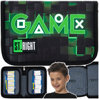 PIÓRNIK SZKOLNY DWUKLAPKOWY ST.RIGHT MAJEWSKI DLA GRACZA PIXEL GREEN GAME