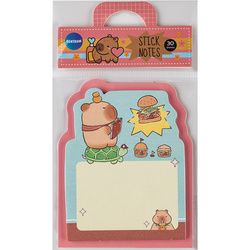 KARTECZKI SAMOPRZYLEPNE NOTES UROCZA KAPIBARA 70x90mm 30 KARTECZEK