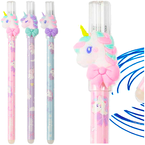 DŁUGOPIS WYMAZYWALNY ŚCIERALNY JEDNOROŻCE NIEBIESKI 0,5mm STRIGO - 3 sztuki