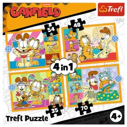 PUZZLE 4w1 GARFIELD KOCHA LAZANIĘ NICKELODEON UKŁADANKA 34673 TREFL