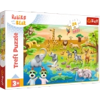 PUZZLE MAXI 24 BOBASKI I MIŚ SAFARI ZWIERZĘTA DUŻE ELEMENTY TREFL 14373