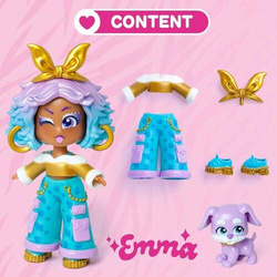 KOOKYLOOS LALECZKA EMMA PET PARTY FIGURKA LALKA ZMIENIAJĄCA WYRAZ TWARZY