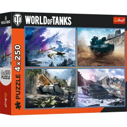 PUZZLE 4 x 250 ELEMENTÓW WOLRD OF TANKS WIELKA BITWA CZOŁGÓW TREFL 13346