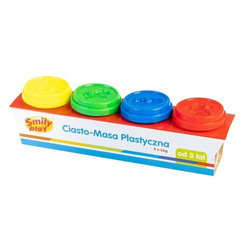 CIASTOLINA MASA PLASTYCZNA 4 SŁOICZKI KOLORY TUBY Z FOREMKAMI SMILY PLAY