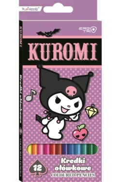 KREDKI OŁÓWKOWE SZKOLNE TRÓJKĄTNE 12 KOLORÓW ST.MAJEWSKI KRÓLIK KUROMI