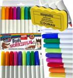 MARKERY MAZAKI GRANIT SUCHOŚCIERALNE 10 KOLORÓW DO BIAŁYCH TABLIC Z GĄBKĄ