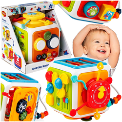 KOSTKA KOSMICZNA ZABAWA INTERAKTYWNA SENSORYCZNA SORTER GRA MELODIE DUMEL