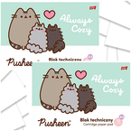 BLOK TECHNICZNY A4 BIAŁY 10K KOT PUSHEEN SZKOLNY ST. MAJEWSKI - 2 sztuki