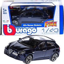 ALFA ROMEO GIULIETTA GRANATOWA SAMOCHÓD METALOWY AUTO MODEL BBURAGO 1:43