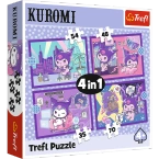 PUZZLE 4w1 DZIEŃ KUROMI HELLO KITTY KRÓLIK UKŁADANKA 34676 TREFL
