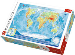 PUZZLE 4000 ELEMENTÓW WIELKA FIZYCZNA MAPA ŚWIATA UKŁADANKA 45007 TREFL