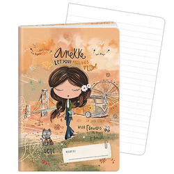 NOTES A6 ZESZYT W LINIE 40 KARTEK ANEKKE WZÓR DZIEWCZYNA Z KSIĄŻKĄ ARGUS