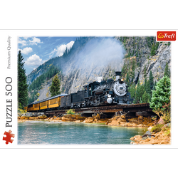 PUZZLE GÓRSKI POCIĄG LOKOMOTYWA 500 ELEMENTÓW UKŁADANKA -  37379 TREFL 