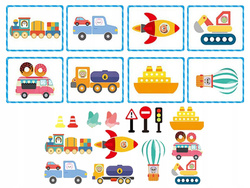 UKŁADANKA MAGNETYCZNA GENIALNY DZIECIAK EDUKACYJNA POJAZDY OBRAZKI ASKATO