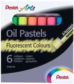 PASTELE OLEJNE FLUORESCENCYJNE PENTEL ARTS KREDKI 6 KOLORÓW ARTYSTYCZNE