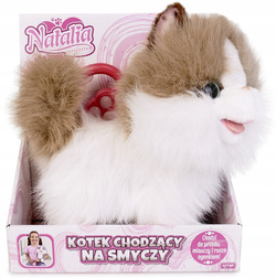 INTERAKTYWNY KOTEK CHODZĄCY NA SMYCZY MIAUCZY RUSZA OGONKIEM BIAŁO-RUDY