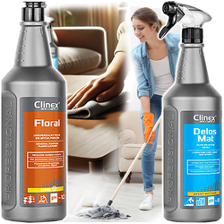 CLINEX DELOS MAT FLORAL 4w1 DO MYCIA MEBLI PODŁÓG POSADZEK 1L ANTYSTATYCZNY