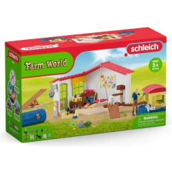 SCHLEICH FARM WORLD HOTEL DLA ZWIERZĄT Z AKCESORIAMI PIESKI ZAGRODA 42607