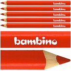 KREDKA BAMBINO TRÓJKĄTNA W DREWNIANEJ OPRAWIE GRUBA JUMBO CZERWONA - 5 szt.