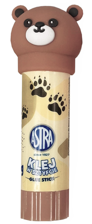 KLEJ SZKOLNY W SZTYFCIE Z FIGURKĄ 8g ZWIERZĄTKA ZMYWALNY ASTRA - 3 sztuki