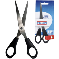 NOŻYCZKI BIUROWE KLASYCZNE UNIWERSALNE NIERDZEWNE 16 cm DONAU