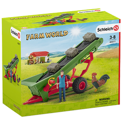SCHLEICH FARM WORLD FARMER Z TAŚMOCIĄGIEM DO SIANA KOGUT FIGURKI 42377