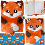 PAMIĘTNIK Z KŁÓDKĄ 3D WŁOCHACZ PLUSZOWY NOTES A5 96 KARTEK LINIA LISEK FOX