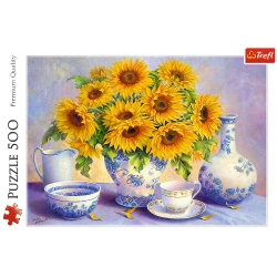 PUZZLE 500 EL. SŁONECZNIKI BUKIET KWIATÓW KWIATY UKŁADANKA TREFL 37293