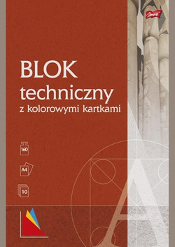 BLOK TECHNICZNY KOLOROWY FORMAT A4 10 kartek 160g/m2 UNIPAP MAJEWSKI