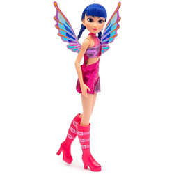 LALKA WINX CLUB FAIRY WRÓŻKA MUSA ZE SKRZYDŁAMI RÓŻOWA SUKIENKA 26 cm 
