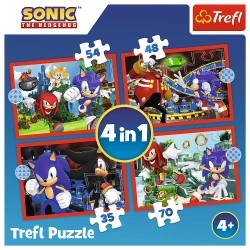 PUZZLE 4w1 SONIC THE HEDGEHOG PRZYGODY SONICA UKŁADANKA 34625 TREFL