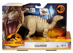 JURASSIC WORLD DINOZAUR IGUANODON FIGURKA Z DŹWIĘKIEM MATTEL RUCHOMA RYKI