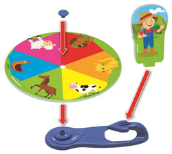 GRA EDUKACYJNA ZWIERZĘTA NA FARMIE KARTY RULETKA UCZĘ SIĘ BAWIĄC CLEMENTONI