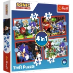 PUZZLE 4w1 SONIC THE HEDGEHOG PRZYGODY SONICA UKŁADANKA 34625 TREFL
