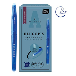 DŁUGOPIS ZMAZYWALNY WYMAZYWALNY ACADEMY INTERDRUK NIEBIESKI 0.7mm - 5 szt.