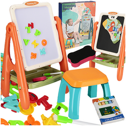 TABLICA MAGNETYCZNA DLA DZIECI 2w1 EDUKACYJNA STOJĄCA Z AKCESORIAMI MAGNESY