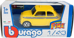 FIAT 500 TAXI SAMOCHÓD METALOWY AUTO MODEL BBURAGO 1:43