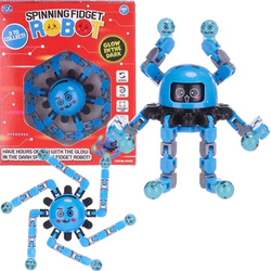 FIDGET SPINNER ROBOT NIEBIESKI ŚWIECI W CIEMNOŚCI