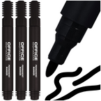 MARKER PERMANENTNY OFFICE PRODUCTS CZARNY PISAK OKRĄGŁY WODOODPORNY - 3 szt