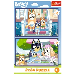 PUZZLE 2x24 BLUEY ZABAWNA BLUEY PIESKI UKŁADANKA 34446 TREFL