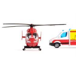 MERCEDES-BENZ AMBULANS HELIKOPTER RATUNKOWY ZESTAW METALOWY SIKU 1748