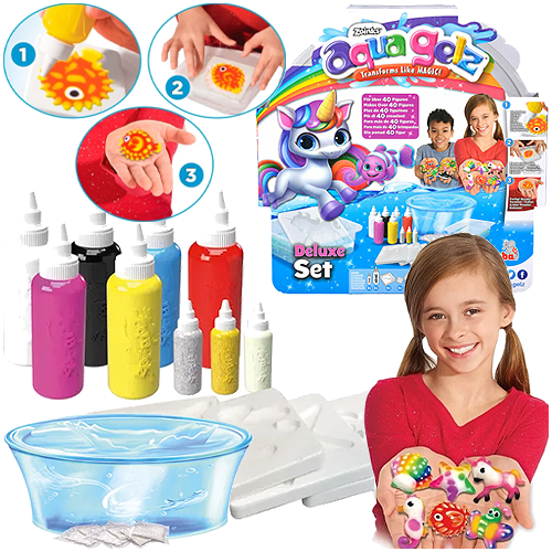 Aqua gelz kreatywny zestaw deluxe figurki 3d foremki kolorowe żele