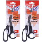 NOŻYCZKI BIUROWE KLASYCZNE 21CM OFFICE PRODUCTS STAL NIERDZEWNA - 2 sztuki