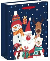 TORBA PREZENTOWA TOREBKA ŚWIĄTECZNA MIKOŁAJKI ŚWIĘTA  26 x 32 x 20 cm 