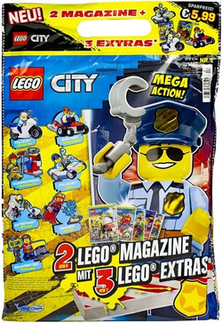 LEGO CITY POLIZEI MEGA ACTION NR.1 GAZETKI 2 MAGAZYNY + 3 DODATKI POLICJA