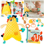 ZESTAW PREZENTOWY MASKOTKA KSIĄŻECZKA MATERIAŁOWA EDUKACYJNA GRZECHOTKI